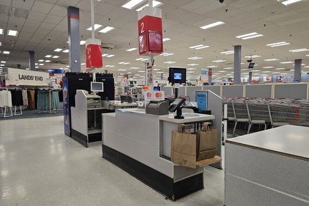 The front end, meanwhile, looked like what you would expect for a Kmart store.