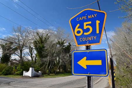 Sign for County Route 651 in Cape May, New Jersey