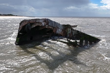 The remains of the SS Atlantus, wrecked off of Cape May