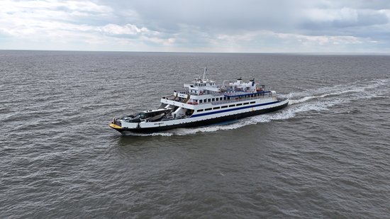 The MV New Jersey travels the northbound route toward Cape May.