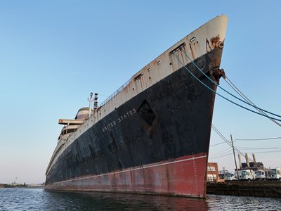 The bow of the SS United States.