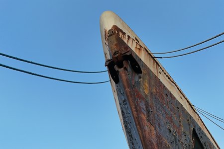 The bow of the SS United States.