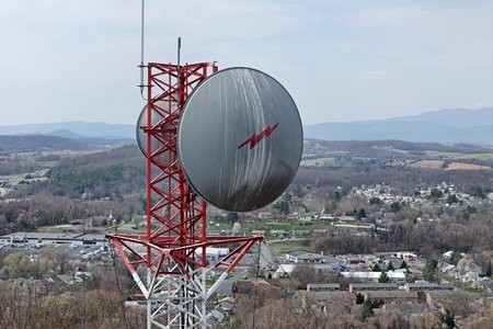 Communications tower on top of Mary Gray, the shorter of two mountains within the Staunton city limits.