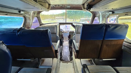 Upper level of the Scenicruiser, facing forward.