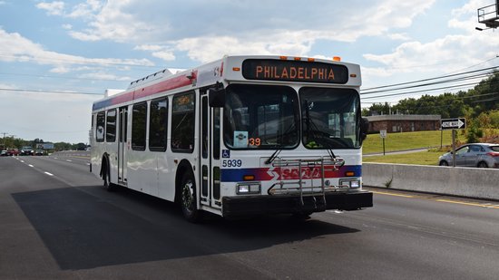 Former SEPTA bus 5939, a 2004 New Flyer D40LF.