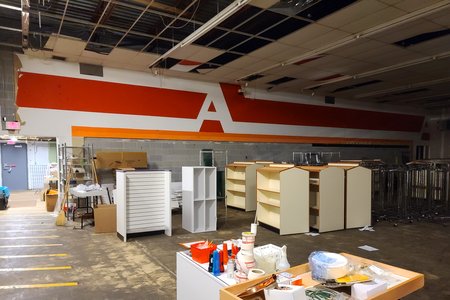Back room of Gordmans in Waynesboro, Pennsylvania, photographed August 20, 2020.
