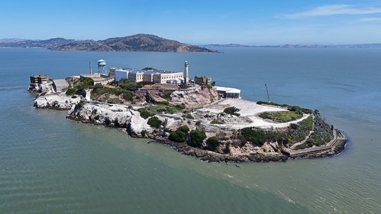 Aerial view of Alcatraz Island.