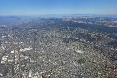 Aerial view of Oakland, seen on the flight back home.