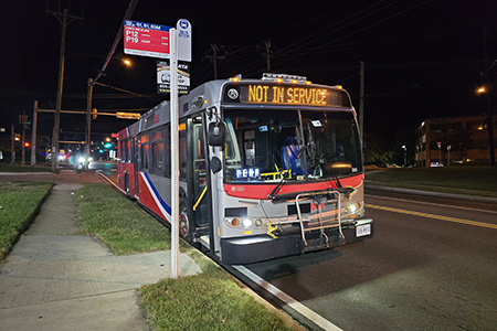 I pulled into a bus stop on the side of Route 1 in order to adjust a mirror.  I was pleased to see that I was just as proficient as ever at servicing a bus stop, even though it's been more than nine years since I operated buses regularly.