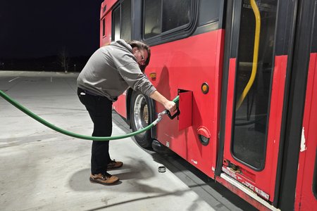 Kyle dispenses fuel into 6181.