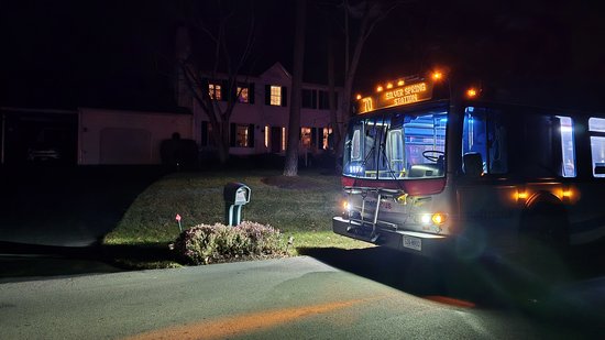 The bus, parked outside of my parents' house.  You had no idea that the 70 went all the way to Stuarts Draft, did you?