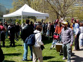 At 11:30, when Sis and I arrived at Murrow Park, the A16 rally was not only already underway, but already well attended, too!