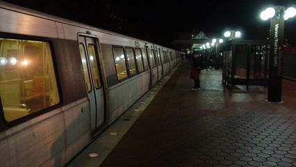 Our eight-car train once again, this time at Vienna, where it went out of service.