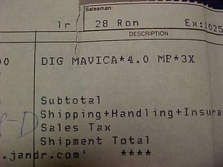 One Mavica, right on the invoice!