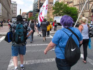 Walking down to the Boston Org.