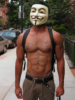 ThetanBait, a particularly well-muscled Anon, let a few others doodle on his chest, and this was the result.