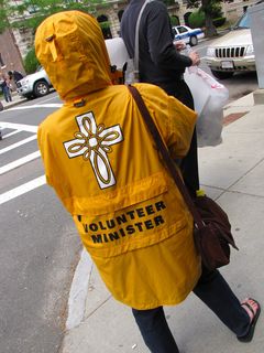 One Anon had managed to score a "Volunteer Minister" jacket at some point, and wore that to the raid.