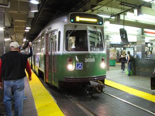 Saying goodbye to our Green Line LRV at Park Street before transferring to the Red Line to head back to Quincy.