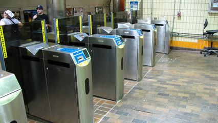 Faregates and Orange Line platform at State station.