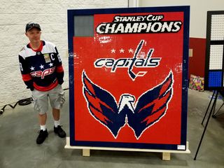 This Capitals sign is actually a sliding puzzle.