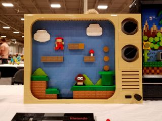 One booth was all video game displays. I was just tickled to see various classic video games immortalized in Lego.