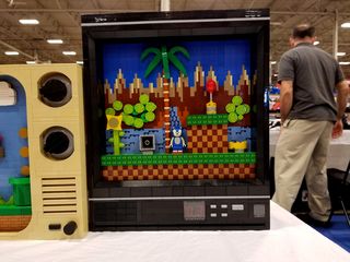 One booth was all video game displays. I was just tickled to see various classic video games immortalized in Lego.