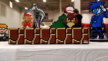 One booth was all video game displays. I was just tickled to see various classic video games immortalized in Lego.