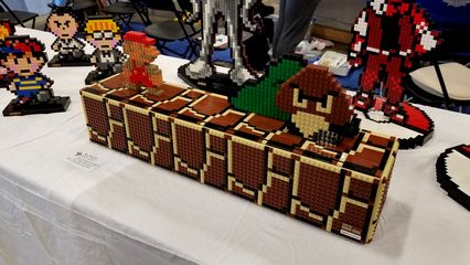 One booth was all video game displays. I was just tickled to see various classic video games immortalized in Lego.