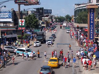 The next day, on the way to the Museum of Science and Industry, we noticed the crowds outside Wrigley Field from the "L" at Addison station ahead of a Cubs game. I admit - I've never been to Nationals Park, so this was a bit of a novelty for me to see.