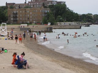 After we finished at Glenwood Sunday Market, we took a walk along Lake Michigan and saw the beach.