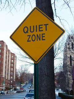 On the way to Malcolm X Park, I encountered this sign, indicating that this was a "Quiet Zone". I am not quite sure what to make of this sign, since I'm not entirely sure what it's referring to.