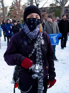 This is Becca from Oakland. She was a friendly person, and also carried two film cameras to cover the action.