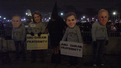 The "Abu Ghraib Fraternity" also made another appearance, with their "Torture U" sweatshirts.