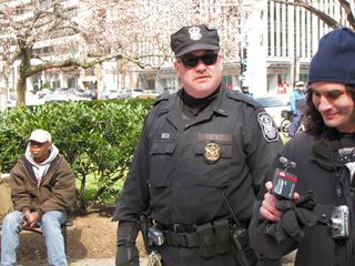 Park Police Officer Beck was not exactly pleased that we were stopping for a picnic.