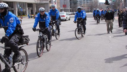 Our police escort for this march. I believe we may have outnumbered the police in this march, but not by much, unfortunately.