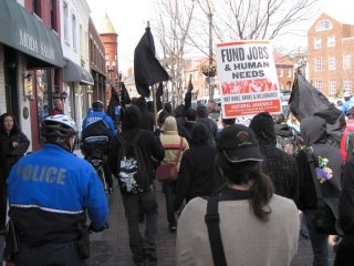 Marching along M Street.