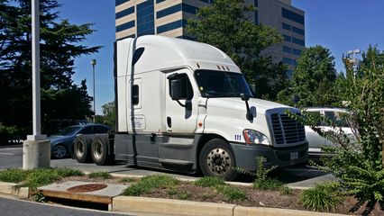 I went to Wheaton later in the day, and I spotted this truck parked in front of the CVS. Someone needs to tell the driver of this truck that even if he doesn't have a trailer attached, he's still not a car, and shouldn't try to park in car parking spaces.