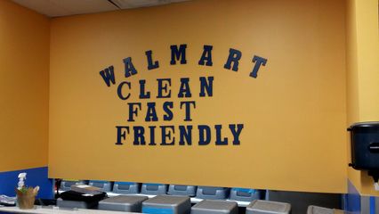 On the way back home, I spotted this at the service desk at the Walmart store in Massaponax, and enjoyed the irony of this sign. Since when are Walmart stores clean, fast, or friendly? Aren't there truth-in-advertising laws that prevent falsehoods like this from being advertised?