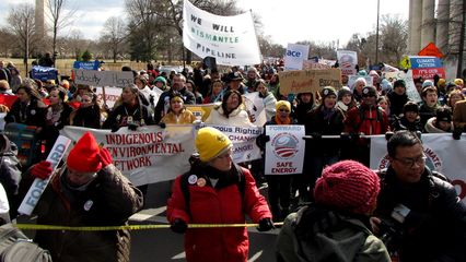 The march has begun, with the caution tape leading the way.