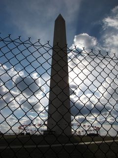 The sun was behind the Washington Monument by the time we returned to the rally site.