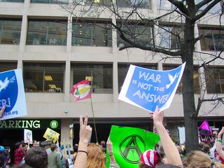 And soon, we found ourselves at a building allegedly housing offices for Lockheed Martin, a defense contractor.