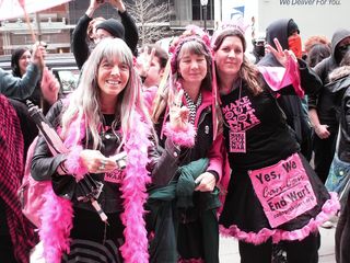 Code Pink demonstrators who joined our march partway through.