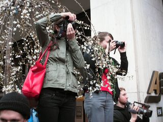 Meanwhile, two photographers found a vantage point to witness the scene.