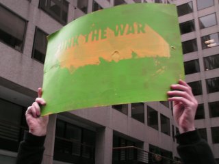 "Funk the War" sign.