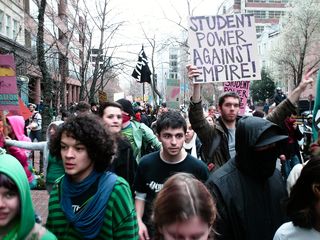 Marching north on 19th Street, towards Dupont Circle.