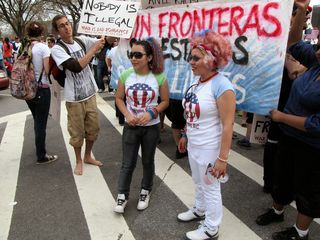 Some people posed with our banner.