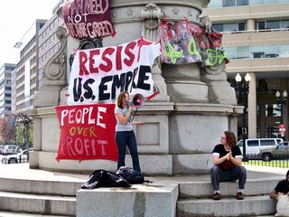 At Thomas Circle, a small rally occurred prior to the final march to Luther Place.