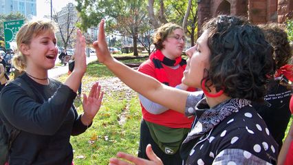 Performing 3-6-9 outside of Luther Place.