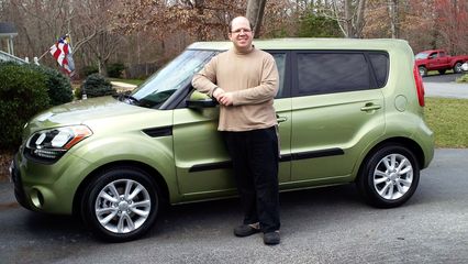 First photos with the Soul.  First at the dealership, and then at my parents' house.