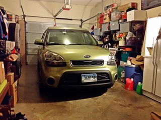 Parked inside my parents' garage on January 14.  This is the only time that I ever parked her in my parents' garage.  I brought her inside so that I could clean the inside of the windshield with good lighting.